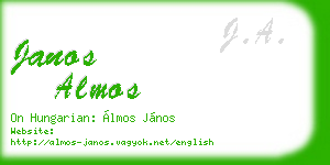 janos almos business card
